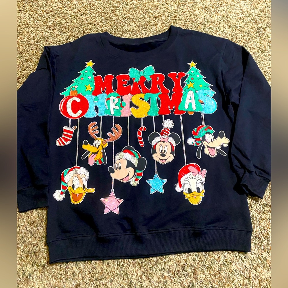 Disney Sweatshirt rhinestone sparkle- Black